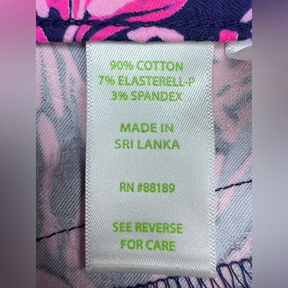 LILLY PULITZER Kelly Skinny Ankle Pants Swing Of Things In Navy/Pink Women’s 2 - Picture 12 of 12